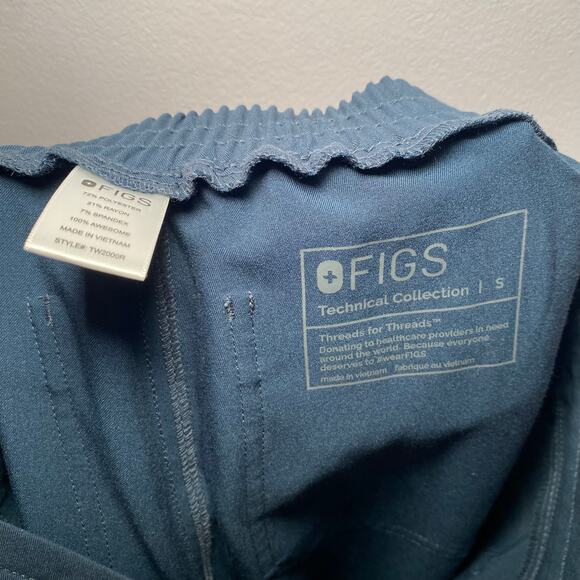 FIGS Women's size Small Blue Dark Harbor Yola Straight Leg Scrub Pants Uniform - Picture 3 of 11